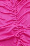 Sexy Celebrities Solid Hollowed Out Fold V Neck Trumpet Mermaid Dresses