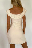 Sexy Solid Stringy Selvedge V Neck A Line Dresses