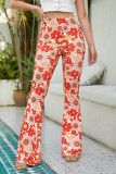 Casual Vacation Print Flowers Regular Mid Waist Speaker Full Print Bottoms