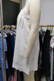 Casual Solid Backless Sling Dresses