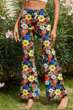 Casual Vacation Print Flowers Regular Mid Waist Speaker Full Print Bottoms