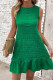 Sweet Solid Frenulum Flounce Fold O Neck Sleeveless Dresses