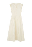 Elegant Solid Pocket Fold O Neck Sleeveless Dresses