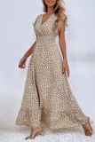 Sweet Elegant Print Polka Dot Flounce V Neck A Line Dresses