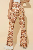 Casual Print Flowers Patchwork Regular Mid Waist Speaker Full Print Bottoms