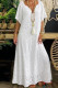 Solid Hook Flower Lace V Neck A Line Dresses(No accessories)