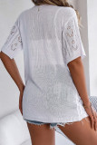 Casual Solid Weave Cardigan Collar Outerwear