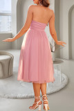 Celebrities Elegant Solid Mesh Strapless Princess Dresses