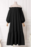 Casual Solid Patchwork Off the Shoulder A Line Dresses
