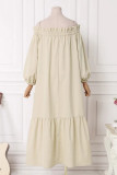 Casual Solid Patchwork Off the Shoulder A Line Dresses