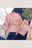 Casual Simplicity Solid Bandage V Neck Long Sleeve Two Pieces