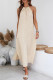 Casual Solid Tassel Backless Slit Halter Sleeveless Dresses