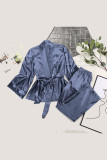 Casual Simplicity Solid Bandage V Neck Long Sleeve Two Pieces