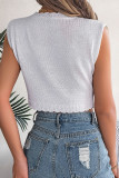 Casual Solid Hollowed Out O Neck Tops