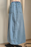 Casual Street Solid Make Old Slit High Waist Type A Solid Color Bottoms
