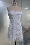 Sweet Celebrities Solid Embroidered Appliques Strapless Princess Dresses