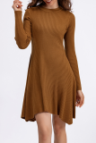 Casual Simplicity Solid O Neck A Line Dresses