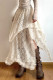 Elegant Solid Lace Asymmetrical High Waist Solid Color Bottoms