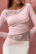 Sexy Solid Lace O Neck Tops