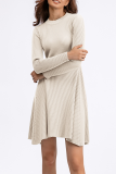 Casual Simplicity Solid O Neck A Line Dresses