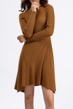 Casual Simplicity Solid O Neck A Line Dresses