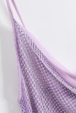 Sexy Party Solid Mesh Hot Drill V Neck Sling Dresses