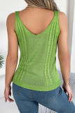 Sexy Solid Hollowed Out V Neck Tops