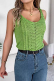 Sexy Solid Hollowed Out V Neck Tops