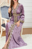 Bohemian Elegant Solid Embroidered V Neck A Line Dresses