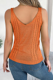 Sexy Solid Hollowed Out V Neck Tops