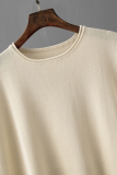 Casual Solid Fold O Neck Short Sleeve Two Pieces