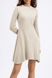 Casual Simplicity Solid O Neck A Line Dresses