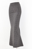 Elegant Solid Hot Drill Regular High Waist Solid Color Bottoms