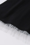 Celebrities Elegant Solid Backless Mesh Strapless Strapless Dresses