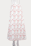 Elegant Fruit printing High Waist Type A Full Print Bottoms