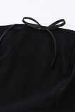 Celebrities Elegant Solid Backless Mesh Strapless Strapless Dresses