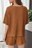 Casual Living Solid Draw String V Neck Short Sleeve Two Pieces