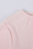 Elegant Solid Frenulum Backless Pleated O Neck Tops