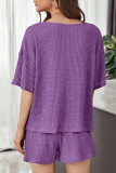 Casual Living Solid Draw String V Neck Short Sleeve Two Pieces