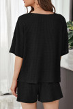Casual Living Solid Draw String V Neck Short Sleeve Two Pieces