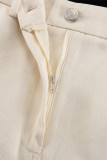 Casual Elegant Solid Pocket Turndown Collar Long Sleeve Two Pieces