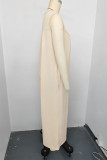 Casual Solid Pocket Buttons U Neck Loose Jumpsuits