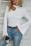 Sexy Solid Hollowed Out Half A Turtleneck Tops