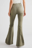 Solid Patchwork Asymmetrical High Waist Regular Denim Jeans