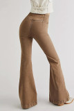 Solid Patchwork Asymmetrical High Waist Regular Denim Jeans