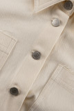 Casual Elegant Solid Pocket Turndown Collar Long Sleeve Two Pieces
