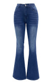 Casual Street Solid Pocket High Waist Regular Denim Jeans