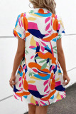 Bohemian Vacation Floral Turndown Collar Shirt Dresses