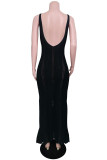 Sexy Vacation Solid Hook Flower Backless Swimwears Cover Up