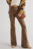 Solid Patchwork Asymmetrical High Waist Regular Denim Jeans